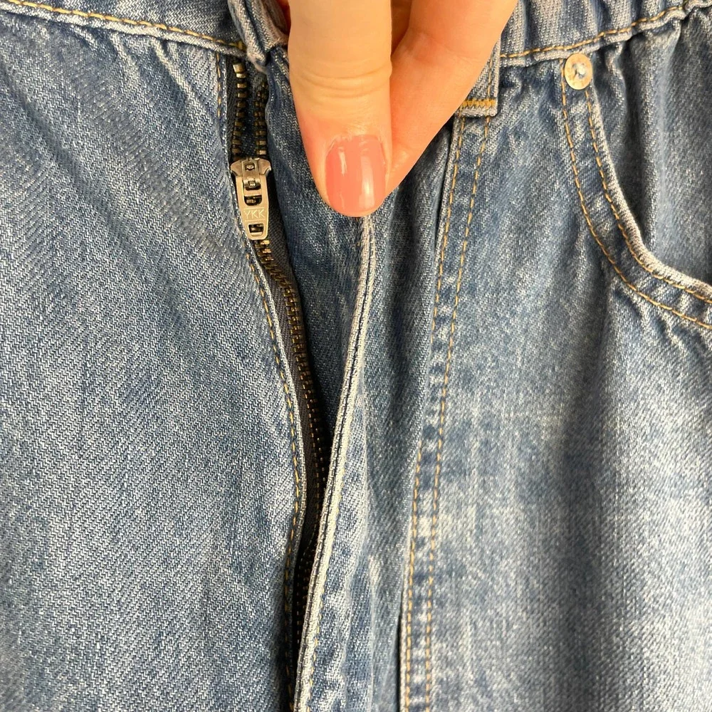 Free People Ezra High Waisted Cargo Jeans In Medium Wash Size 30 New